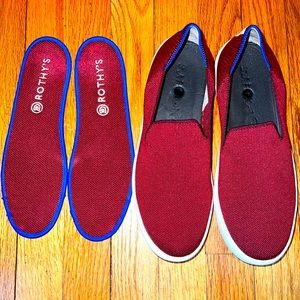 Rothy’s Women’s The Sneaker Slip-On Garnet Burgandy Red Size 9
